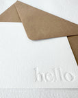 hello letterpress stationery
blind impression letterpress stationery
hello letterpress note cards
blind impression letterpress note cards