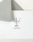 letterpress baby stroller greeting card