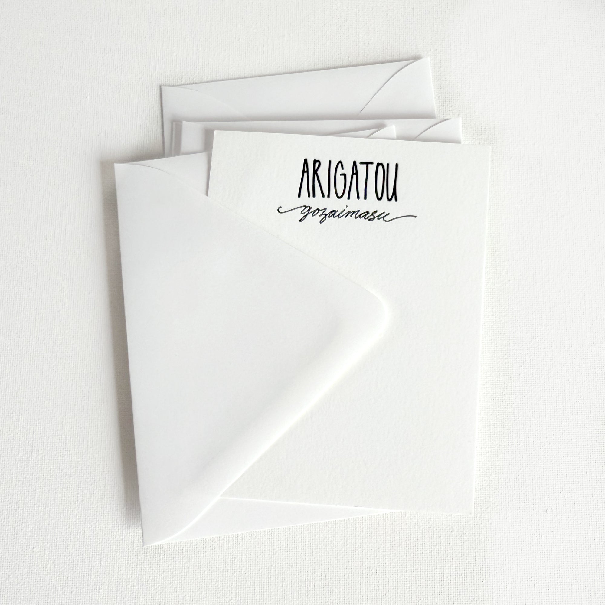 arigatou gozaimasu thank you cards in japanese

letterpress arigatou gozaimasu note cards