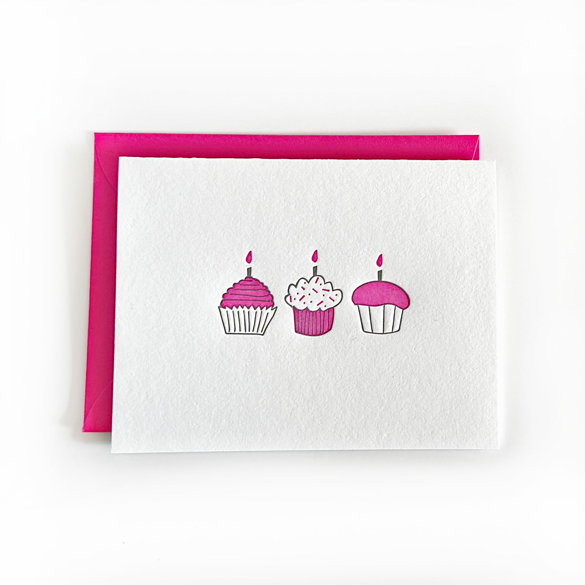 letterpress cupcake 

birthday cupcakes greeting card

letterpress birthday card
