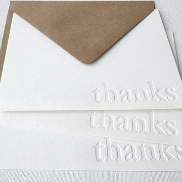 blind impression thanks stationery

letterpress thank you note cards

blind impression thank you note cards