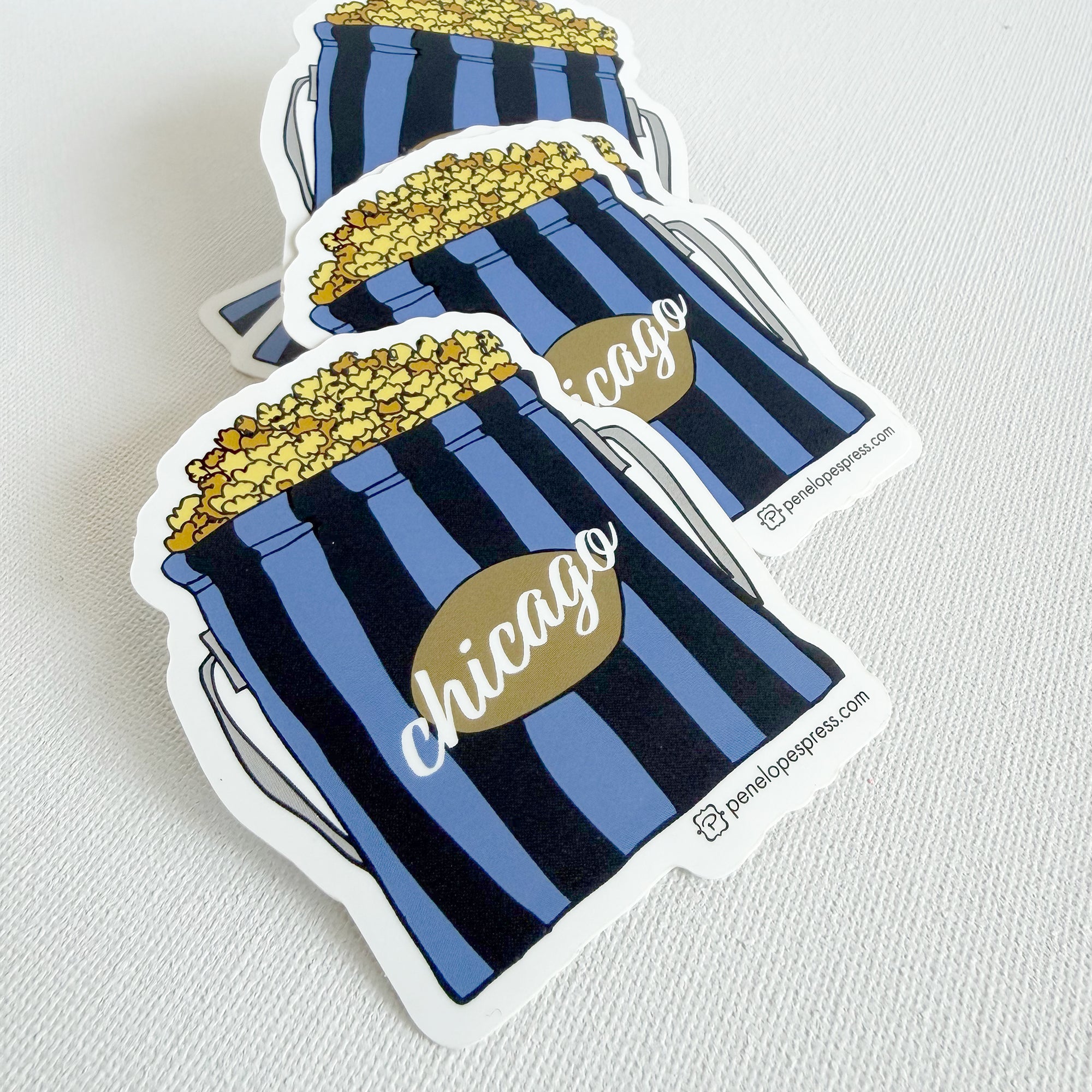 chicago popcorn matte sticker
1.5x3" adhesive sticker