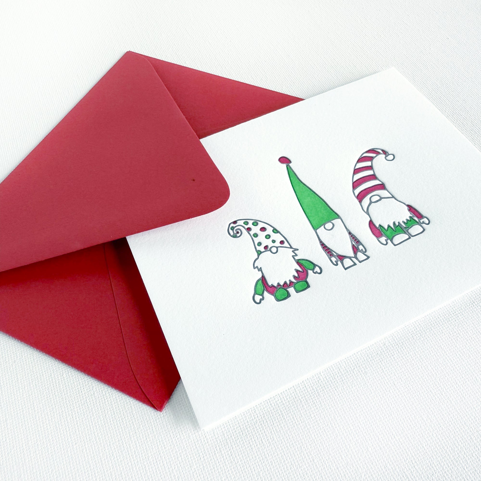 holiday gnomes christmas card
christmas gnomes letterpress cards