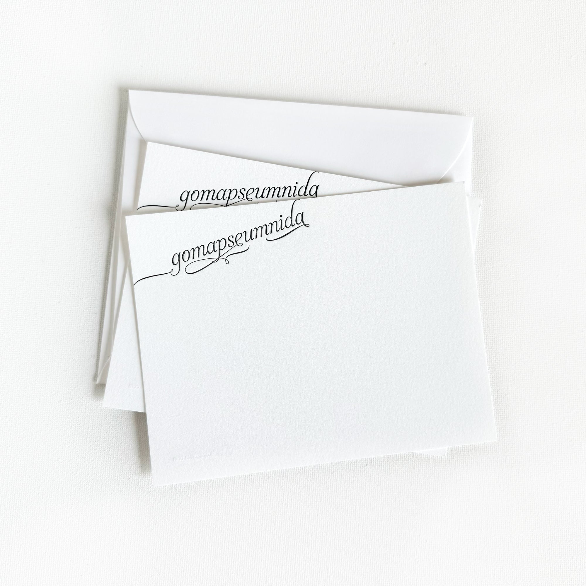 gomapseumnida letterpress stationery

gomapseumnida boxed set of thank you cards in korean
