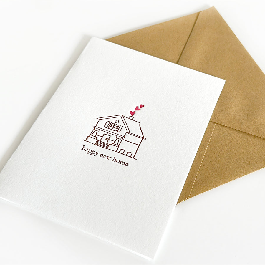 happy new home card
house warming card
congratulations new home card
new home letterpress card