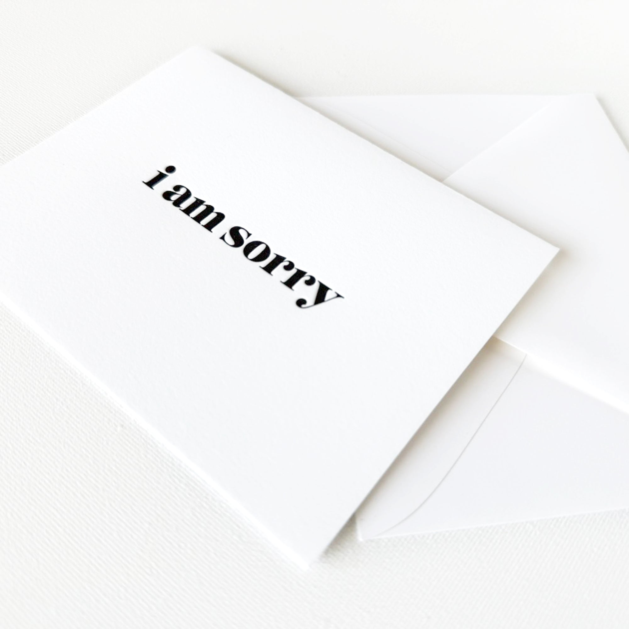 i am sorry card
i am sorry letterpress greeting card
i am sorry apology card