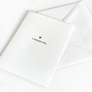 i choose you letterpress greeting card
letterpress love greeting card