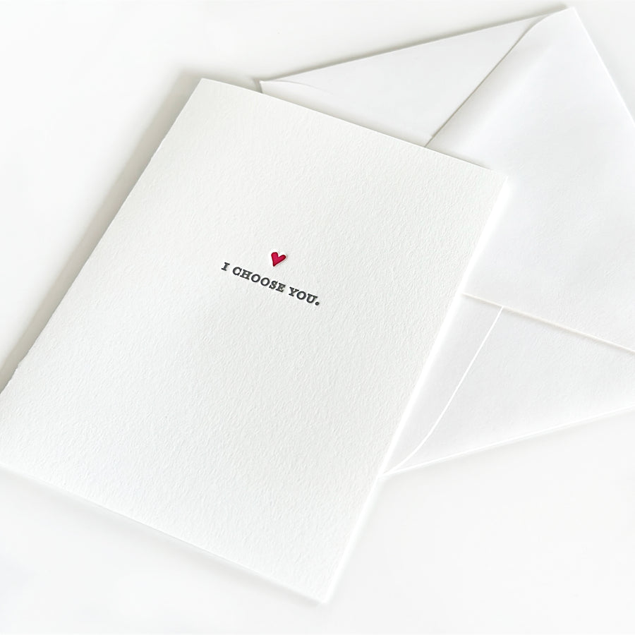 i choose you letterpress greeting card
letterpress love greeting card