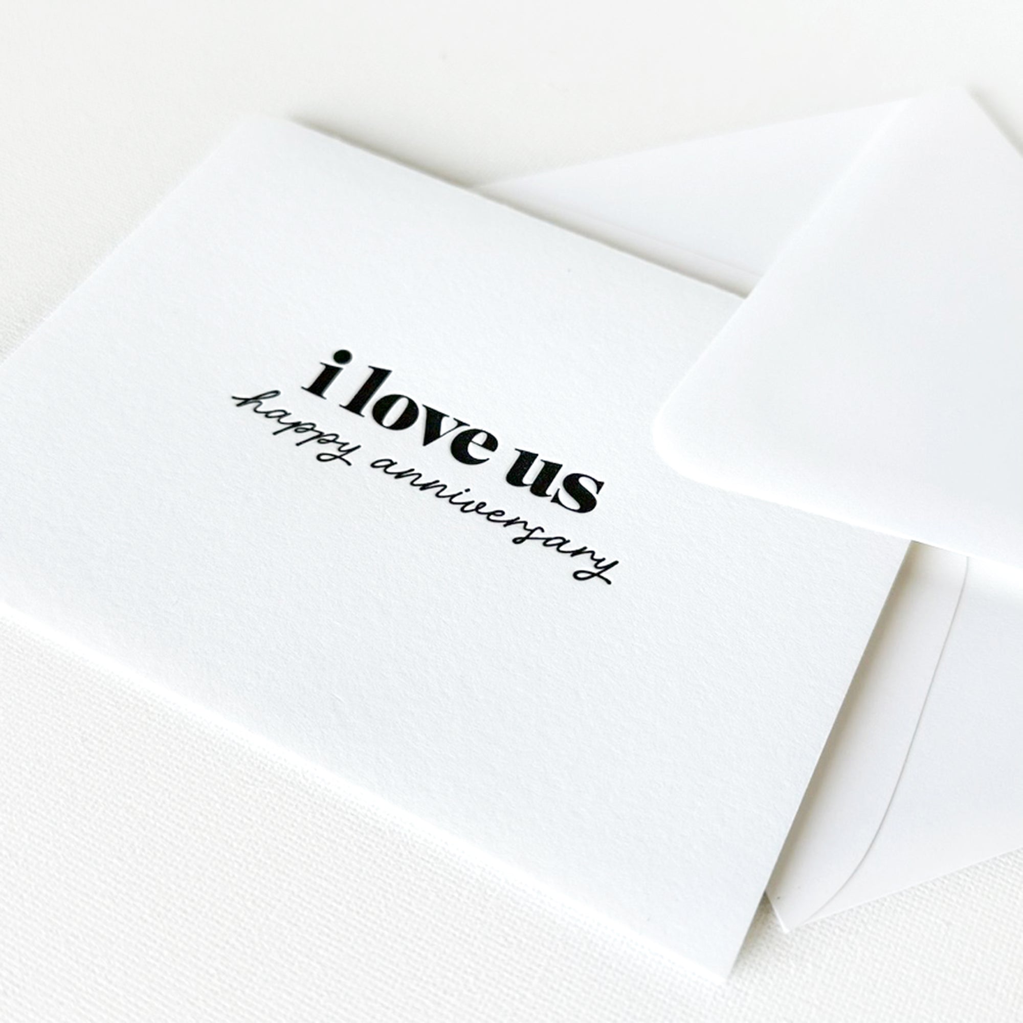 i love us letterpress greeting card
anniversary letterpress greeting card