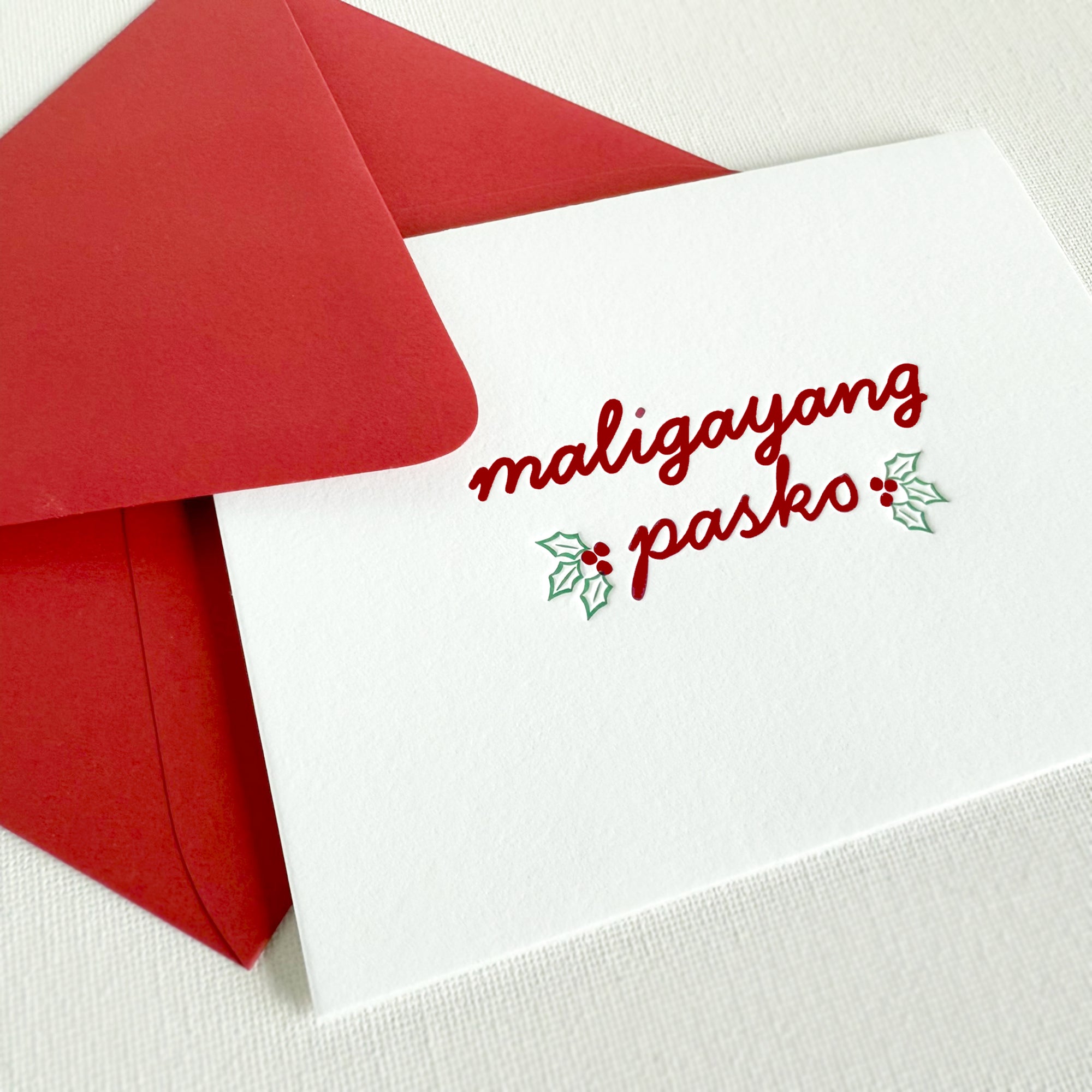 maligayang pasko card
merry christmas card in tagalog letterpress card