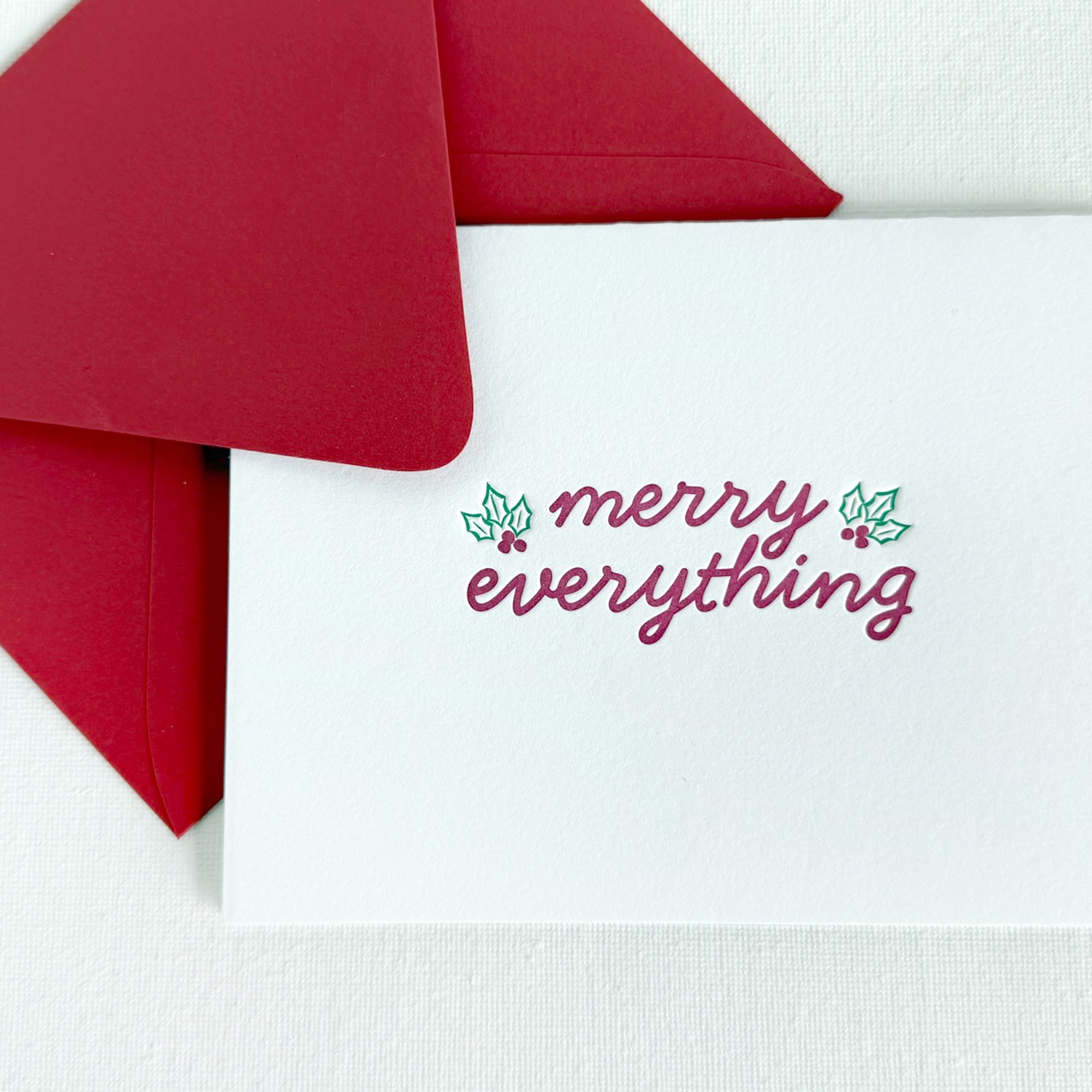 merry everything holiday card
merry everything christmas card
merry everything letterpress card