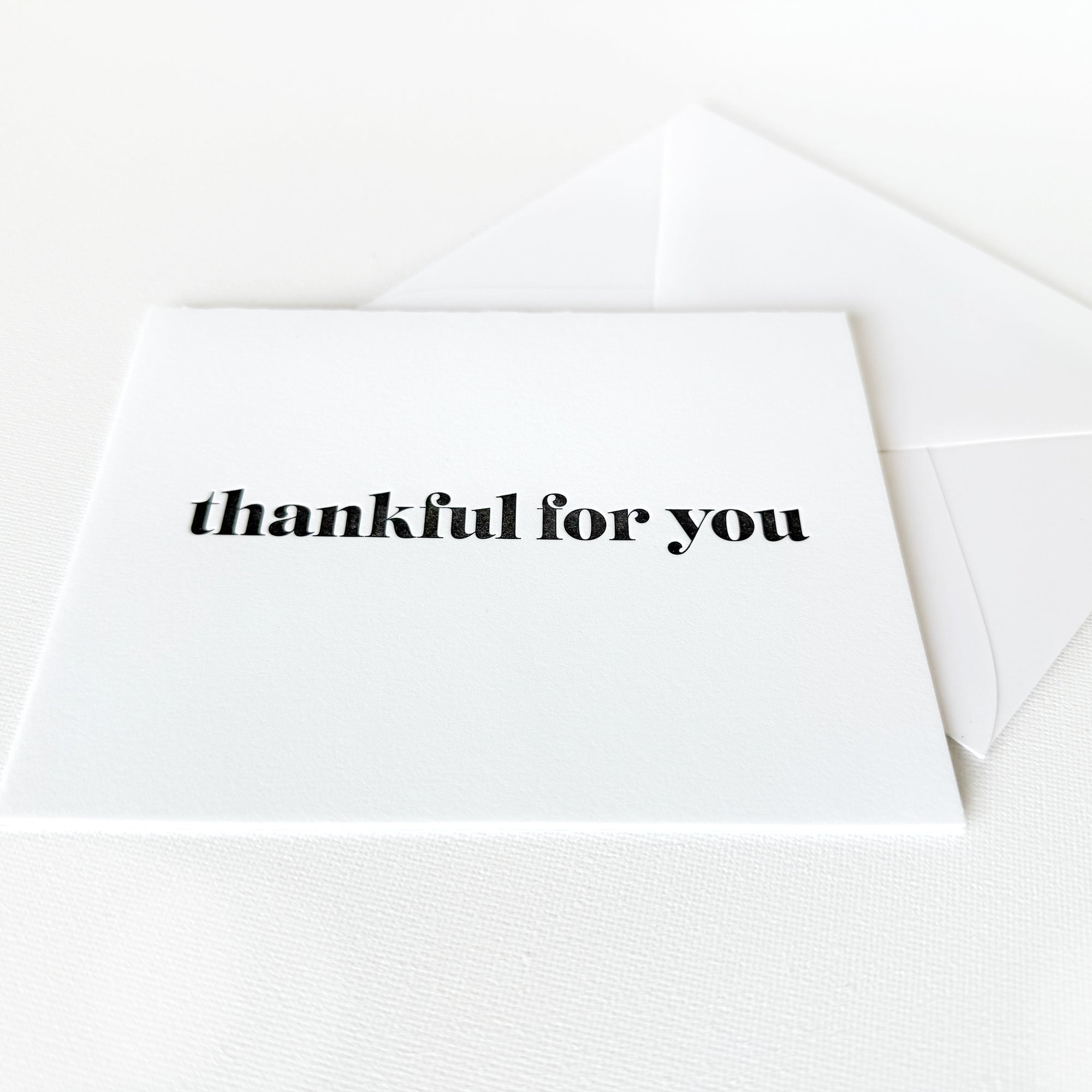 thank you card

thank you letterpress greeting card

thank you letterpress card

thankful for you card
