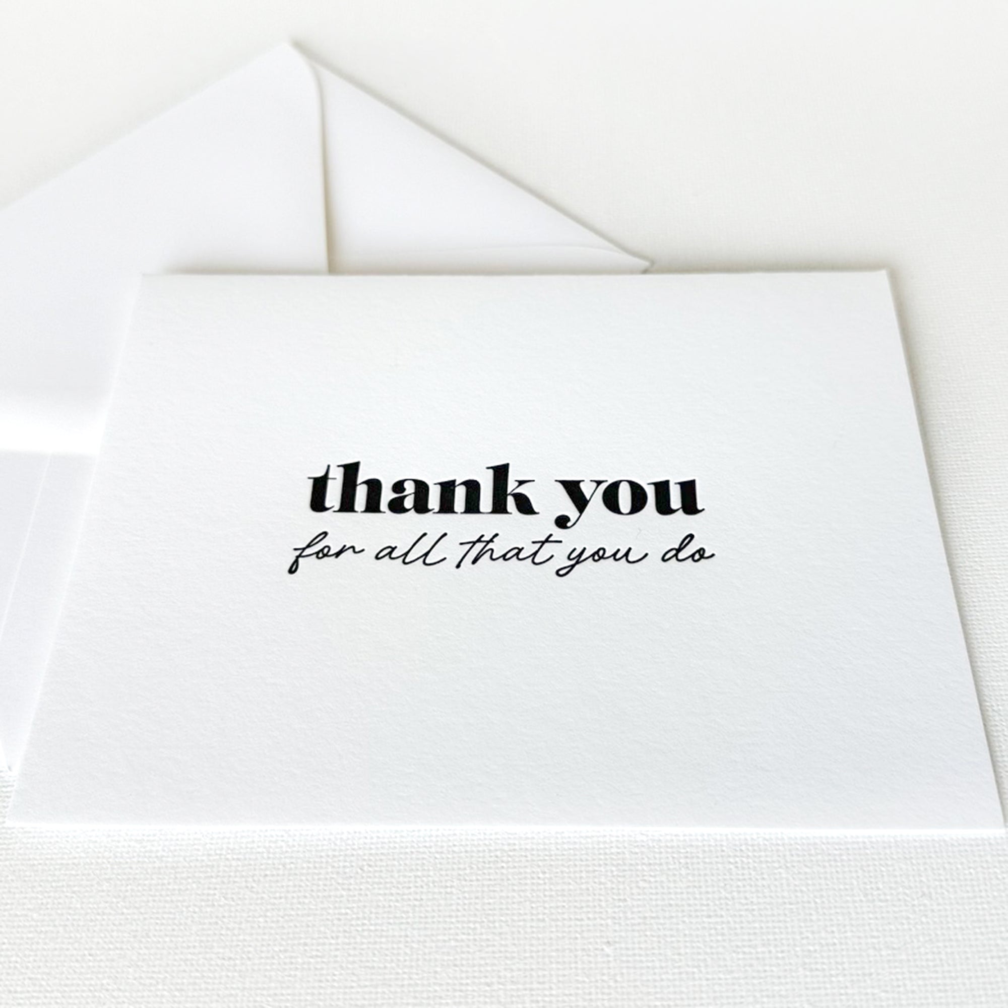 thank you card

thank you letterpress greeting card

thank you letterpress card

thank you for all that you do card
