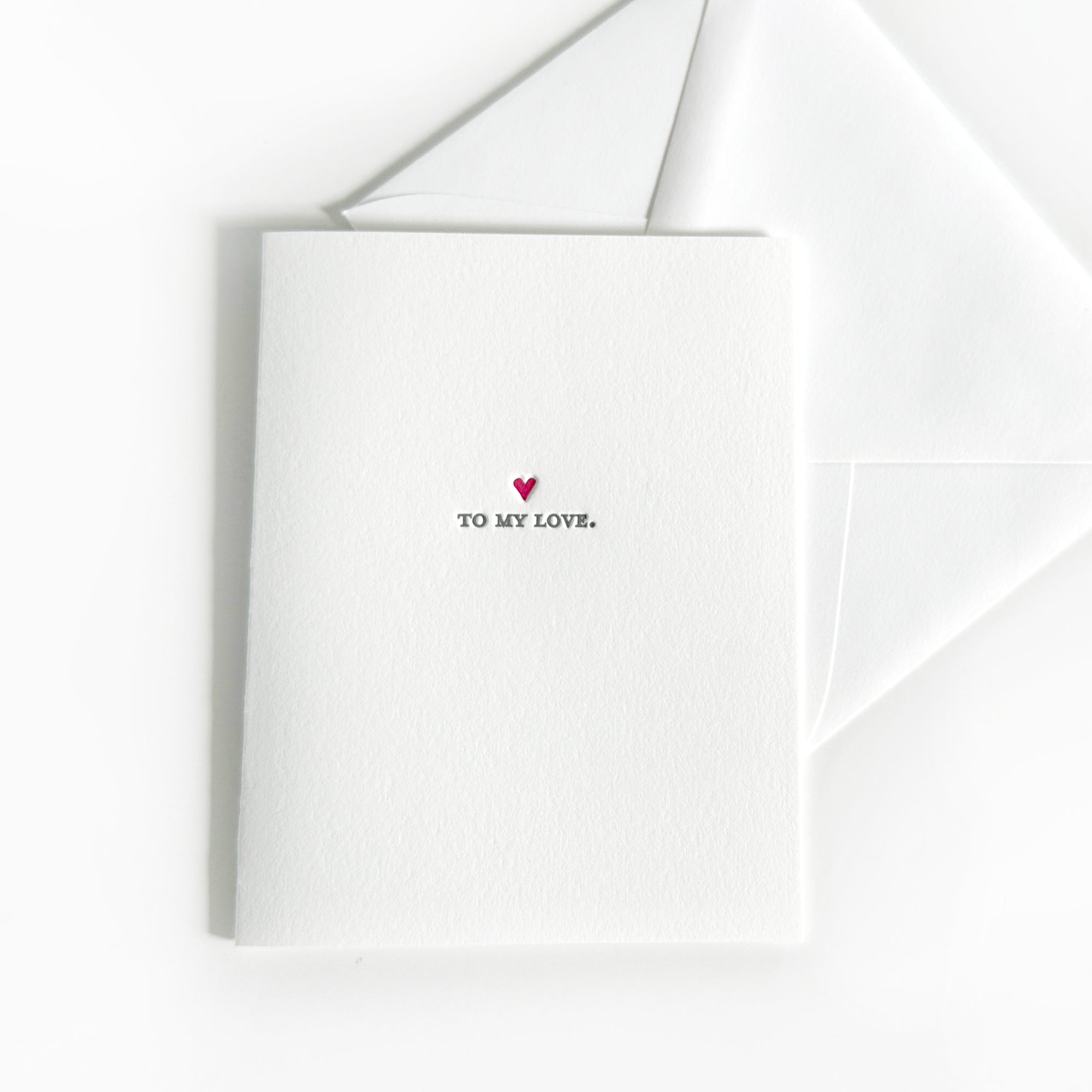 to my love letterpress greeting card with a small red heart

letterpress love greeting card

letterpress love card

love stationery

love letterpress stationery

red heart
