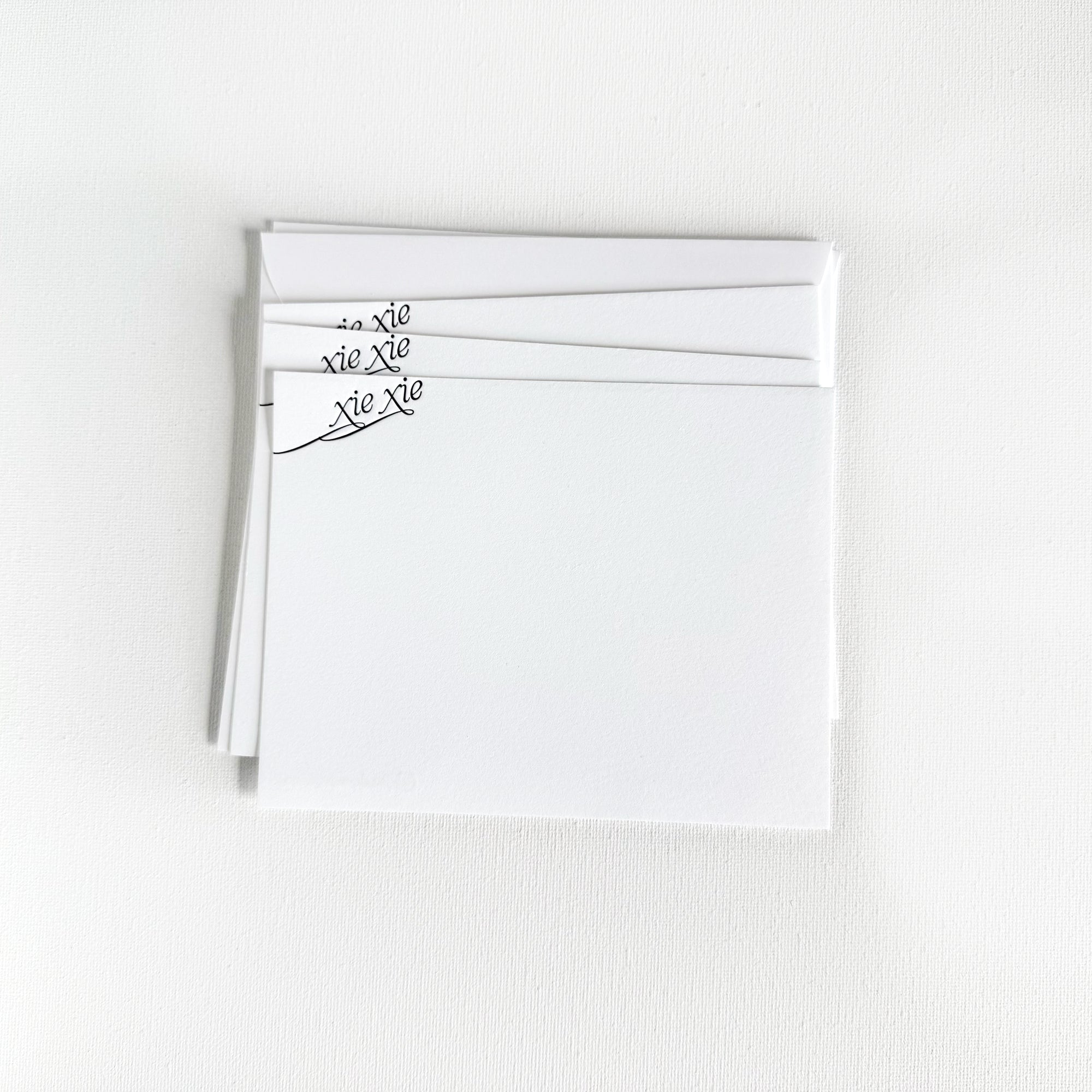 xie xie stationery

thank you cards in mandarin chinese

boxed set of xie xie letterpress printed note cards