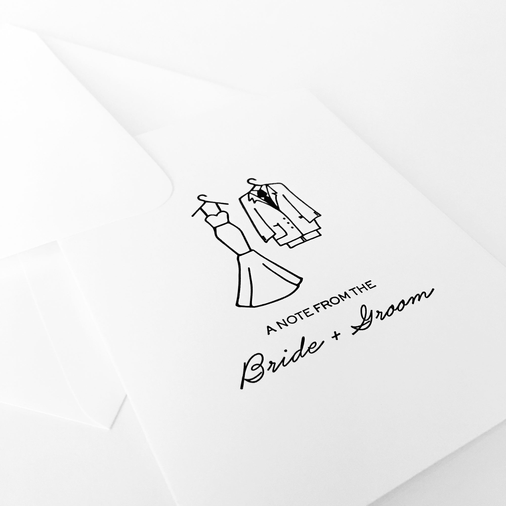 note from bride + groom