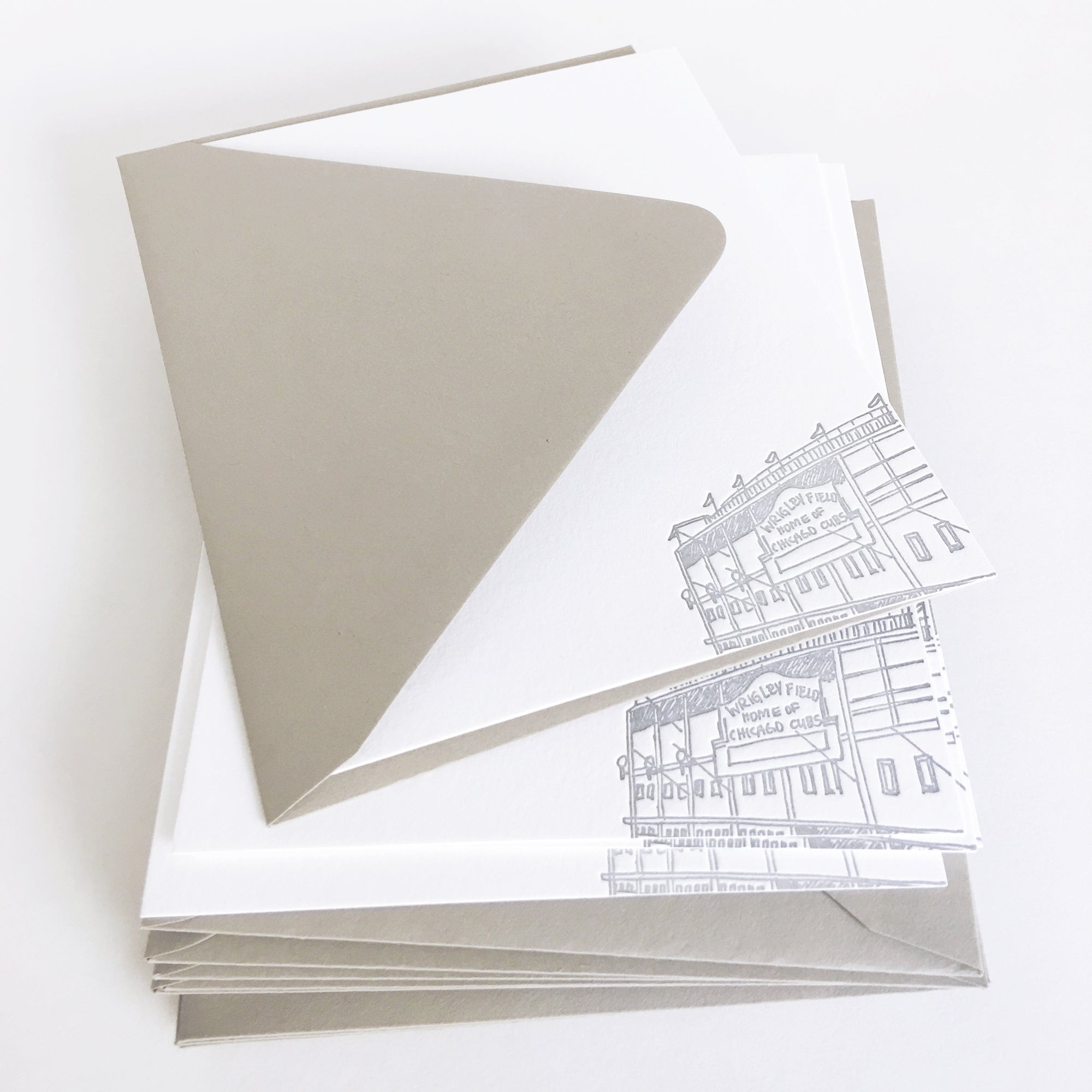 chicago wrigley field letterpress notecards