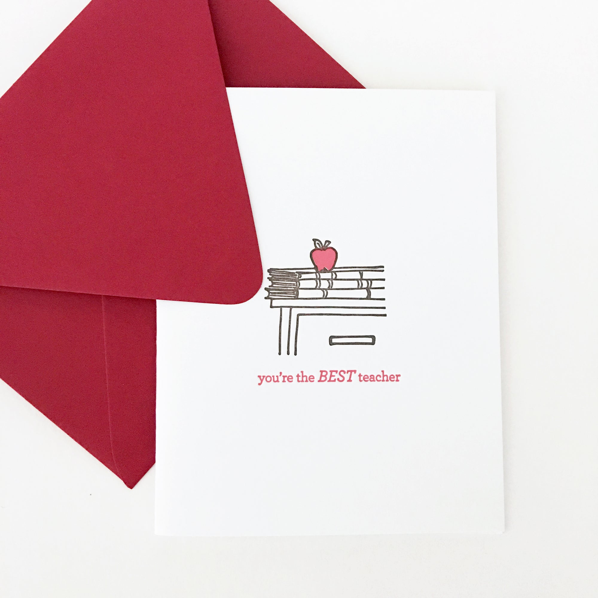 letterpress teacher card

you're the best teacher greeting card