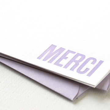 letterpress note cards - merci