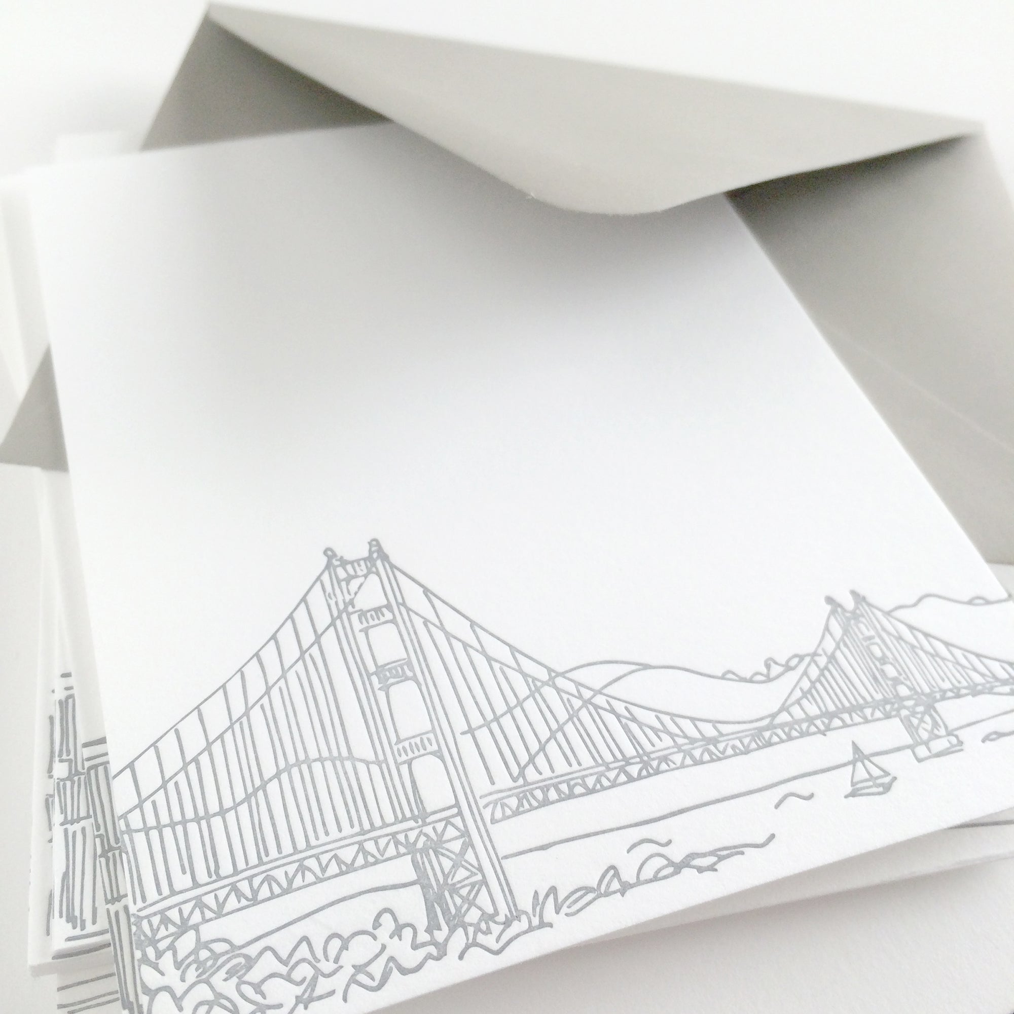 san francisco bridge letterpress notecards
