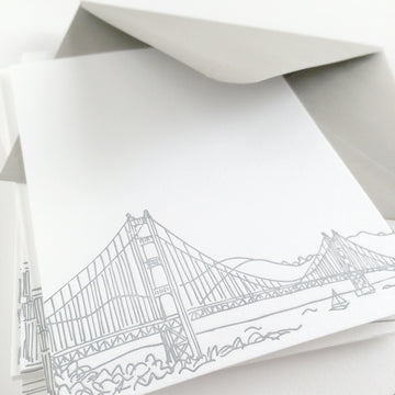 san francisco bridge letterpress notecards